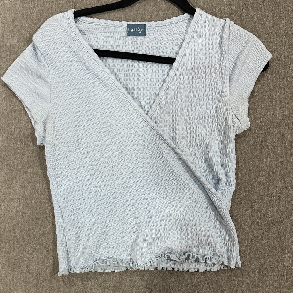 Light blue Wrap Top
